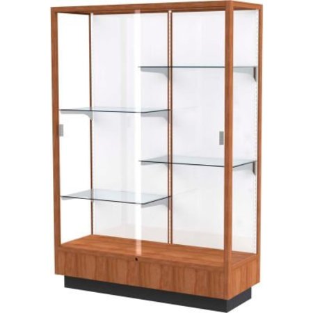 WADDELL DISPLAY CASE OF GHENT Heritage Display Case Danish Walnut, White Back 48"W x 18"D x 70"H 891M-WB-W